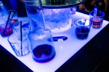 glasses on table